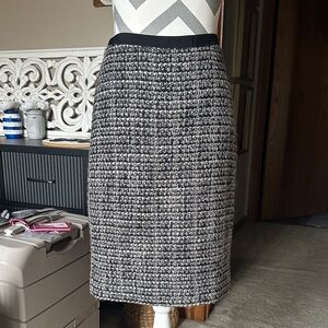J. Crew Black and Gray Textured Pencil Skirt